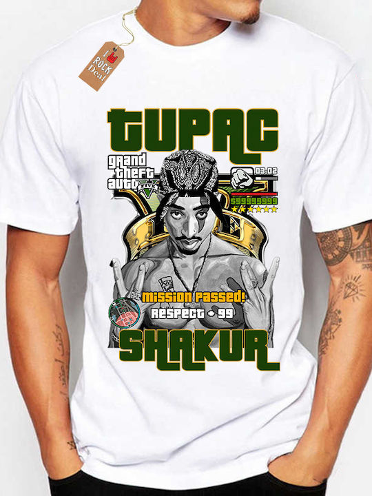 Rock Deal Tupac 2pac Shakur T-shirt Бяла