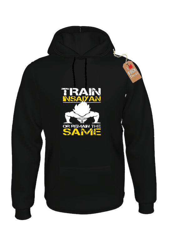 Rock Deal Train Insaiyan Bleibt Same Dragon Ball Kapuzenpulli Schwarz Baumwolle
