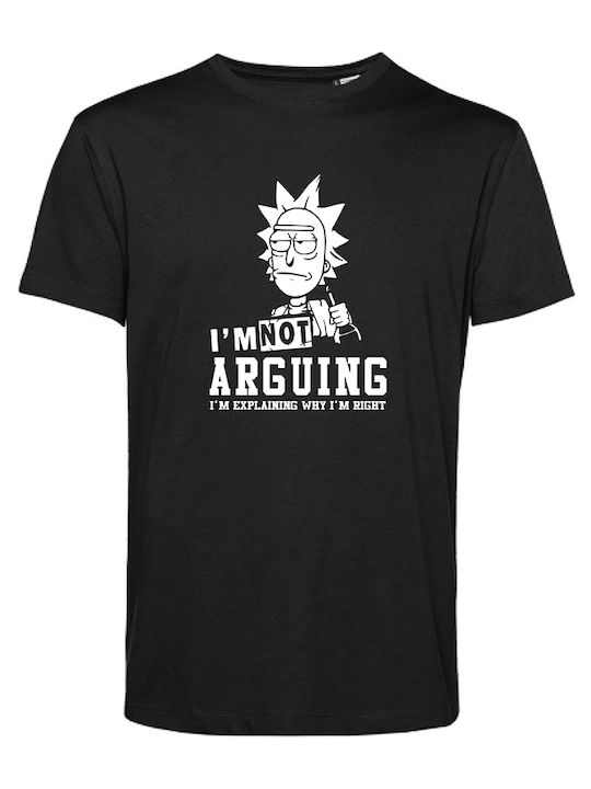 Rick and Morty T-shirt Rick Not Arguing σε Μαύρο χρώμα