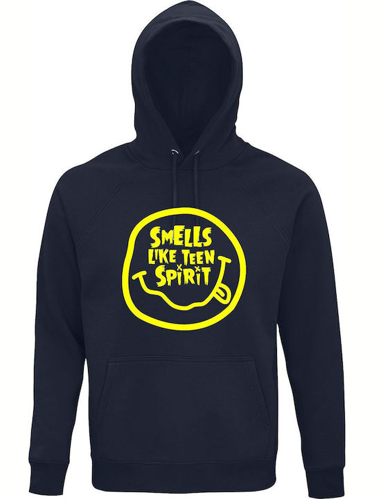 kirikoko Smells Like Teen Spirit Nirvana Hoodie Nirvana Blue