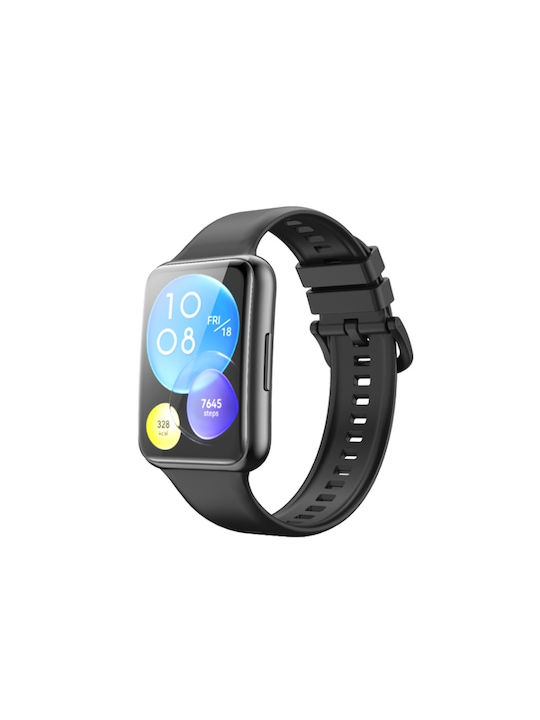 Solid Color Λουράκι Σιλικόνης Μαύρο (Huawei Watch Fit 2)