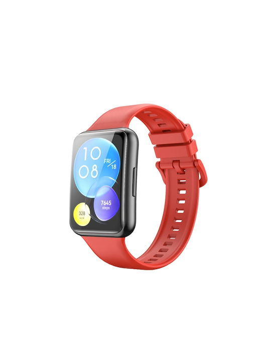 Solid Color Armband Silikon Rot (Huawei Watch Fit 2) EDA003144201C