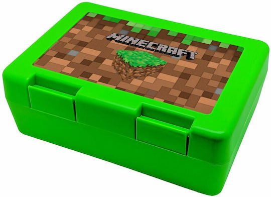 Koupakoupa Πλαστικό Παιδικό Δοχείο Φαγητού Minecraft Πράσινο 18.5 x 12.8 x 6.5εκ.