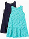Set Kinderkleider Ärmellos Blau