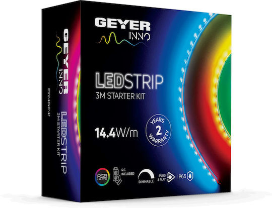 Geyer LED-Streifen 12V RGB Licht 3m Typ SMD5050 mit Netzteil