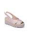 Damenplattformen Beige