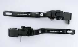 Set Brems-/Kupplungshebel für Motorräder Flexibel Einstellbar für Ducati 1299 Panigale Schwarz DT34