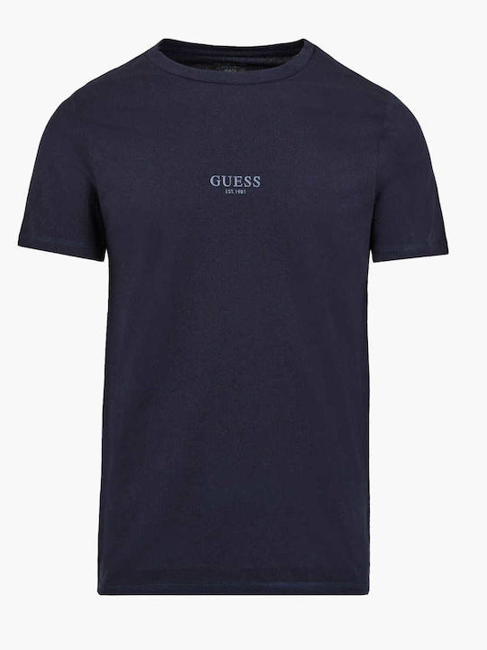 Guess Herren T-Shirt Kurzarm Marineblau