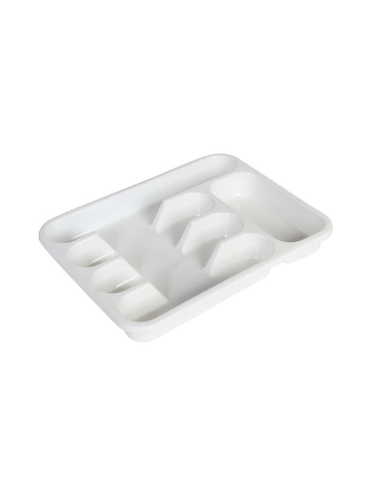 TnS Plastic Drawer Cutlery Tray 33x25x4cm White