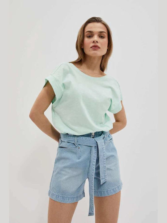 Make your image Women's Summer Blouse Short Sleeve Green