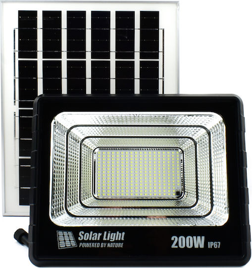 Waterproof Solar LED Floodlight 200W Cold White 6500K with Remote Control IP67