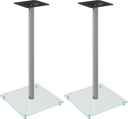 vidaXL Speaker Stands in Silver Color