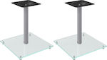 vidaXL Floor Standing Speaker Stands (Pair) Silver