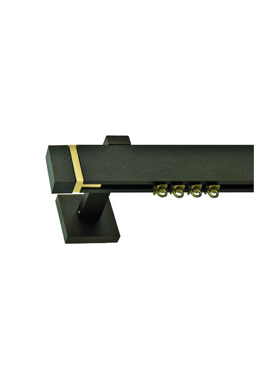 Einweg Vorhangschiene in Schwarz Farbe 250εκ. P90-009-250
