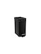 5Five Waste Bin Waste Metallic with Pedal Black 5lt 1pcs