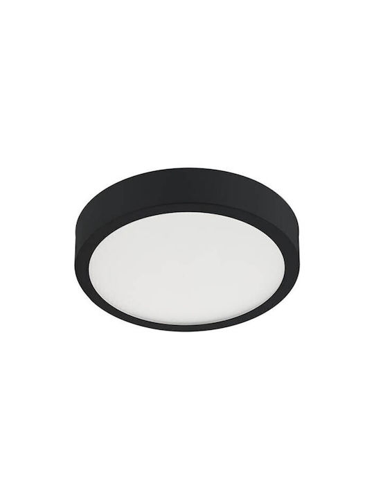 Vivalux Dars Ceiling Mount Light Bathroom 17.5cm Black with Integrated LED