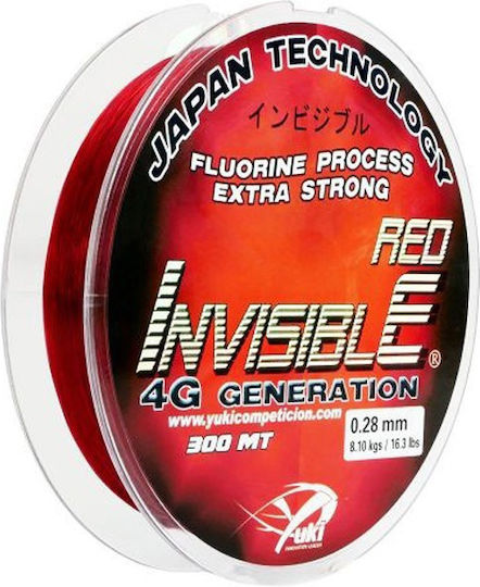 Yuki Invisible Red Angelschnur Fluorocarbon Rot 300m / 0.25mm
