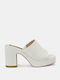 Bozikis Chunky Heel Leather Mules White K23-150-F1617