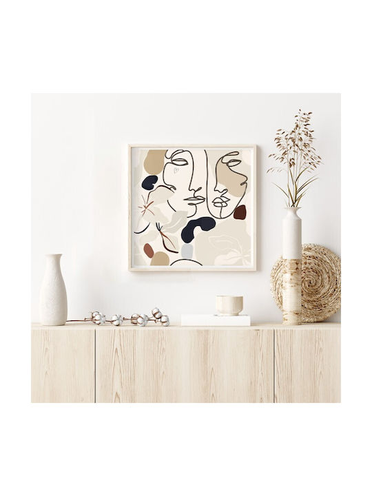 Walls Floral Faces Κάδρο Ξύλινο 90x90cm