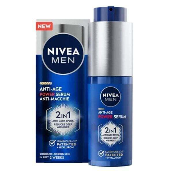 Nivea Luminous Power Men 2in1 Αντιγηραντικό Serum Προσώπου με Υαλουρονικό Οξύ για Πανάδες & Λεύκανση 30ml