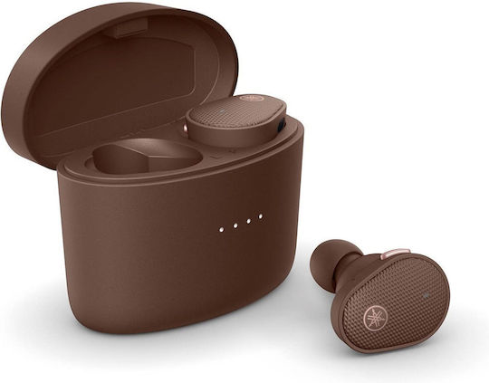 Yamaha TW-E5B In-ear Bluetooth Handsfree Ακουστικά με Αντοχή στον Ιδρώτα και Θήκη Φόρτισης Καφέ