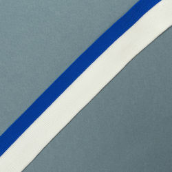 Τρέσα Πλεκτή Offwhite Μπλε Ηλεκτρικ 2 Cm Μέτρο