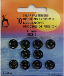 Pony Black Stud Sewing Supply 10pcs