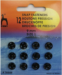 Pony Black Stud Sewing Supply 12pcs