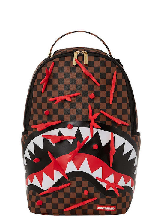 Sprayground Ninja Star Smashed School Bag Backpack Junior High-High School in Brown color