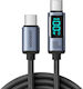 Joyroom S-CC100A16 LED / Braided USB 2.0 Cable USB-C male - USB-C 100W Μαύρο 1.2m