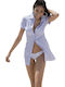 Ysabel Mora Damen Top Strand Blau