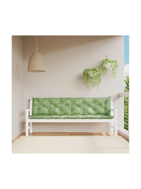 vidaXL Garden Bench Cushion Green 2pcs 200x50cm.