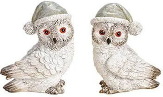 Weihnachtliche Figur Eule Weiß Höhe 6cm