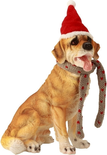 Christmas Fabric Figure Doggy Brown Height 38cm
