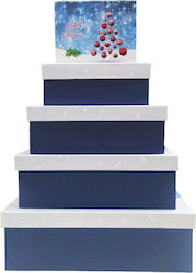 Christmas Box Figure Blue 35x27x27cm