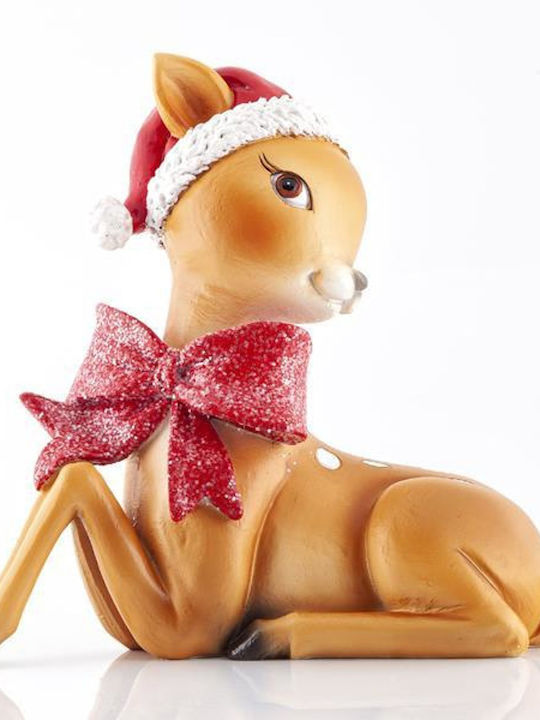 Eurolamp Christmas Plastic Figure Deer Red Height 15cm