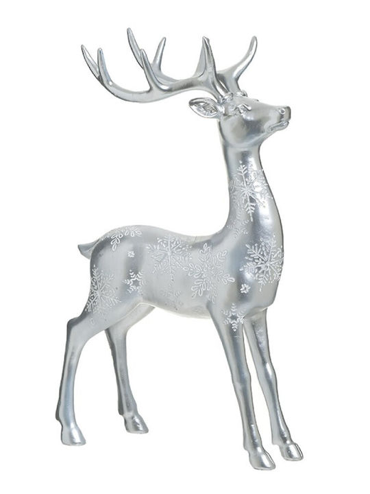 Inart Weihnachtliche Kunststoff Figur Rentier Silber Höhe 39cm