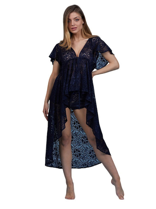 FantazyStores Damen Kaftan Strand Blau