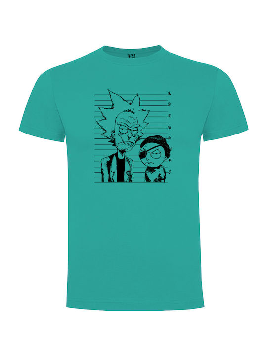 Tshirtakias T-shirt Rick And Morty Turquoise