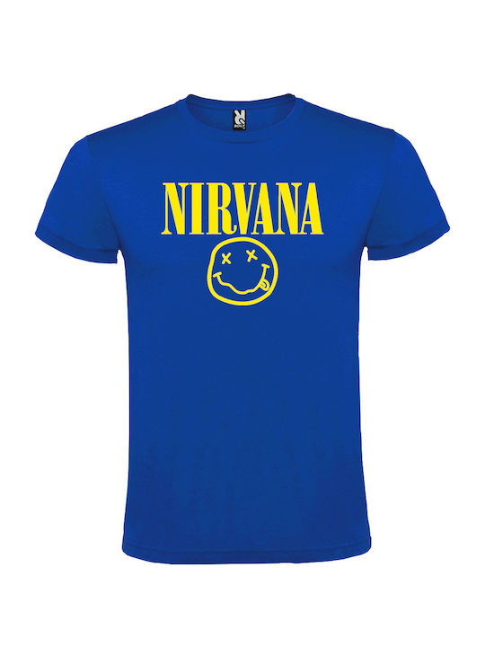 Tshirtakias Logo Tricou Nirvana Albastru