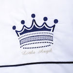 My Little Kiss Christening Oilcloths Set Λευκό / Μαρέν with Crown Theme 6pcs