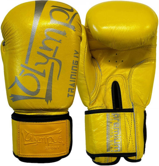 Olympus Sport Training IV Boxhandschuhe Leder für Kampf Gelb