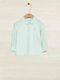 Kids Striped Shirt Long Sleeve Linen Green
