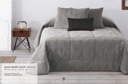 Manterol Casa Duvet Cover with Microfiber Filling Queen 235x270cm Gray 750 GSMGsm