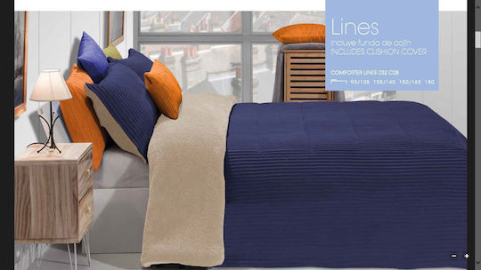 Manterol Casa Duvet Cover with Microfiber Filling Queen 235x270cm Blue