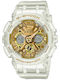 Casio G-shock Digital/Analogic Ceas de Damă cu Alb Curea din Cauciuc