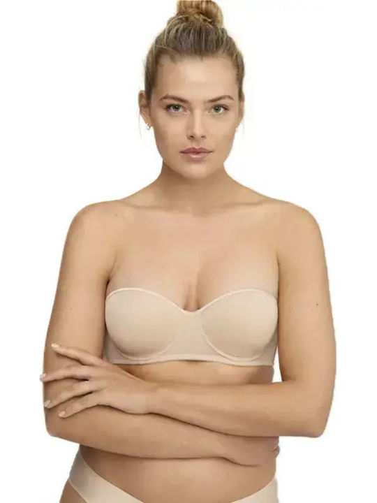 Promise Strapless Bra Beige