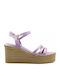Women's Ankle Strap Platforms Purple