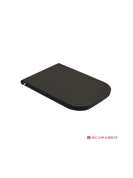Scarabeo Καπάκι Λεκάνης Slim Soft Close από Βακελίτη Μαύρο
