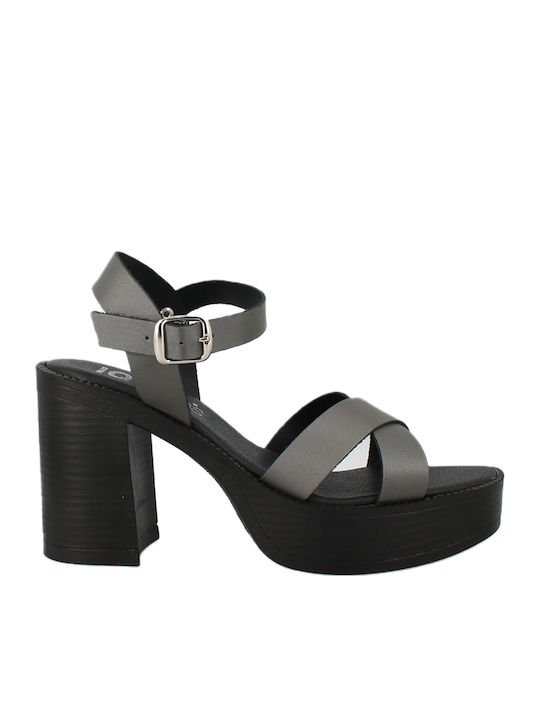 Leather Sandals Gray